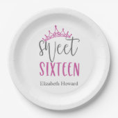 Sweet 16 Personalisiert Pappteller (Vorderseite)