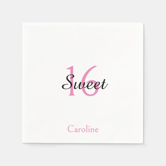 Sweet 16 Personalisiert Serviette (Vorderseite)