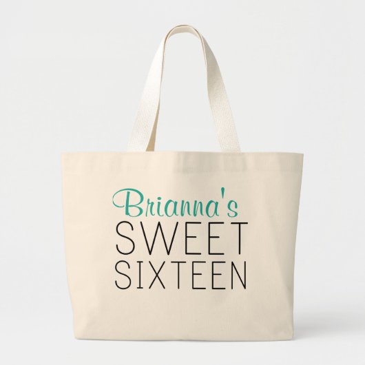 Sweet 16 Personalisierte Beutel Jumbo Stoffbeutel (Vorne)