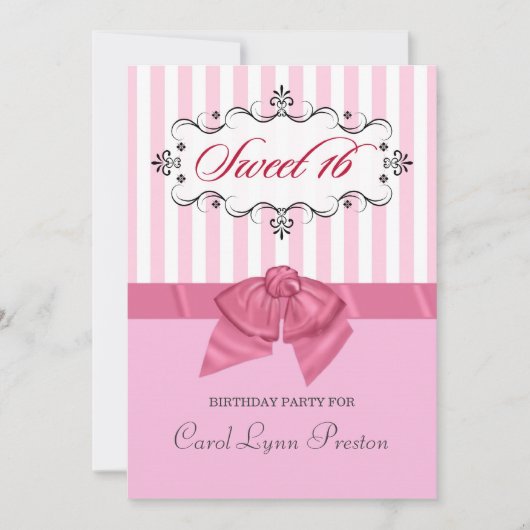 Sweet 16 - Personalisierte Einladungen zur Geburts (Vorderseite)
