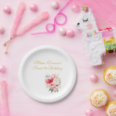 Sweet 16 Personalisiertes Blumengeschirr Pappteller (Party)
