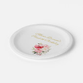 Sweet 16 Personalisiertes Blumengeschirr Pappteller (Schrägansicht)