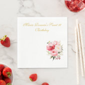 Sweet 16 Personalisiertes Blumengeschirr Serviette (Beispiel)
