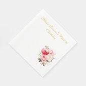 Sweet 16 Personalisiertes Blumengeschirr Serviette (Ecke)
