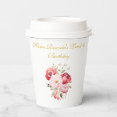 Sweet 16 Personalized  Floral Tableware Pappbecher (Rückseite)