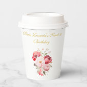 Sweet 16 Personalized  Floral Tableware Pappbecher (Vorderseite)