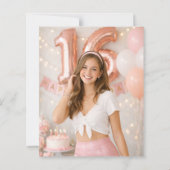 Sweet 16 photo birthday invitation (Rückseite)