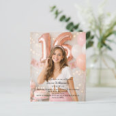 Sweet 16 photo birthday invitation (Stehend Vorderseite)