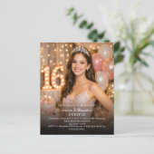 Sweet 16 photo invitation (Stehend Vorderseite)