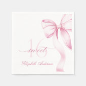 Sweet 16 Pink Bow Napkins Serviette (Vorderseite)