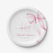 Sweet 16 Pink Bow Paper Plates Pappteller (Vorderseite)