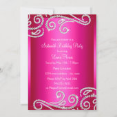 Sweet 16 Pink Bow & Sparkle Diamond Ankündigung (Rückseite)