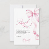 Sweet 16 Pink Bow Thank You Card Dankeskarte (Vorderseite)
