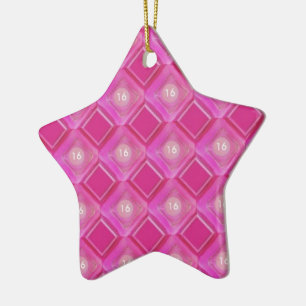 Sweet 16, Pink Diamonds Number Keramik Ornament