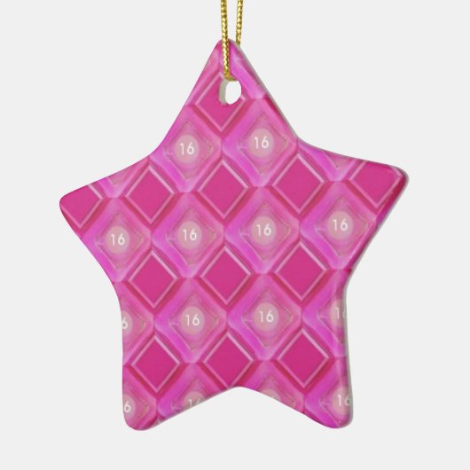 Sweet 16, Pink Diamonds Number Keramik Ornament (Links)