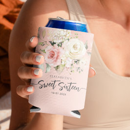 Sweet 16 Pink Floral Geburtstagsparty Dosenkühler