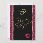 Sweet 16 Pink Glitzer Einladung (Rückseite)