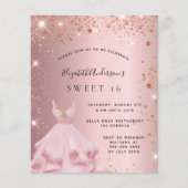 Sweet 16 pink Glitzer Kleidung Einladung Flyer (Vorne)