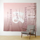 Sweet 16 Pink Glitzer Tropfen Geburtstag Wandteppich (Beispiel (Horizontal))