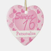 Sweet 16 Pink Heart Keramik Ornament (Rechts)