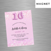 Sweet 16 pink Konfetti Girl Party Luxus Magneteinladung