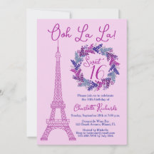 Sweet 16 Pink Paris Eiffel Tower Birthday Party
