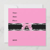 Sweet 16 Pink Silver Black Zebra Leopard Geburtsta Einladung (Rückseite)