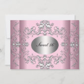 Sweet 16 Pink Silver Elegant Save The Date (Vorderseite)