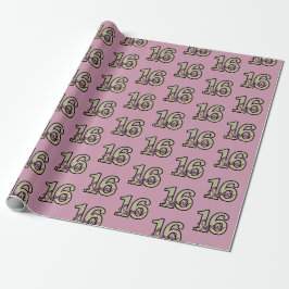 Sweet 16 Pink & Silver Geburtstagsparty Geschenk Geschenkpapier