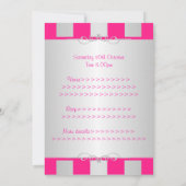 Sweet 16 Pink & Silver Stripe Jewel Party 2 Einladung (Rückseite)