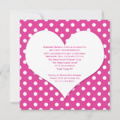 Sweet 16 Pink White Hearts Pink Juwels Polka Dots Einladung (Rückseite)