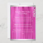 Sweet 16 Pink White Silver Jewel Tiara Formal Einladung (Rückseite)