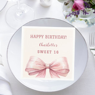 Sweet 16 pinkfarbene Bugcreme Serviette
