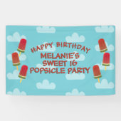 Sweet 16 Popsicle Party Girl Birthday Banner (Horizontal)