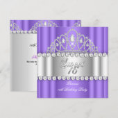 Sweet 16 Princess Lila White Diamond Tiara Einladung (Vorne/Hinten)