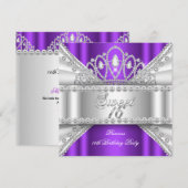 Sweet 16 Princess Lila White Diamond Tiara Einladung (Vorne/Hinten)