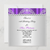 Sweet 16 Princess Lila White Diamond Tiara Einladung (Rückseite)