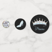 Sweet 16 Princess Tiara auf Light Blue & Black Konfetti (Vorderseiten)