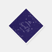 Sweet 16 Princess Tiara Crown Navy Blue Birthday Serviette (Ecke)
