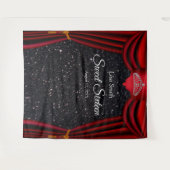 Sweet 16 Princess Tiara Roter Vorhang Schwarzer Gl Wandteppich (Vorderseite (Horizontal))