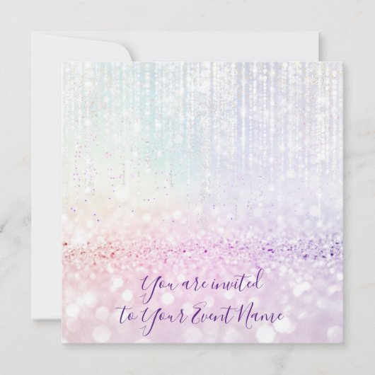 Sweet 16. Quinceanera Bridal Pastel Strings Einladung (Vorderseite)