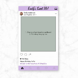 Sweet 16 Quinceanera Party Prop Foto Standrahmen Poster