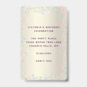Sweet 16 Rainbow Glitzer Dots Birthday VIP Pass Ausweis (Back)