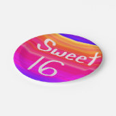 Sweet 16 Rainbow Pappteller (Schrägansicht)