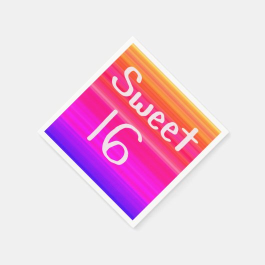 Sweet 16 Rainbow Serviette (Ecke)