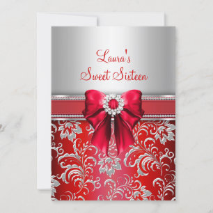 Sweet 16 Red Bow & Sparkle Diamond Ankündigung