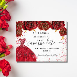 Sweet 16 Red Dress Weiß Save the Date