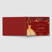 Sweet 16 Red Gold Glitzer Kleidung Blume Gästebuch (Voll)