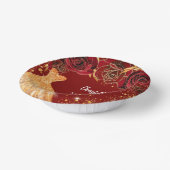 Sweet 16 Red Gold Glitzer Kleidung Blume Pappteller (Gewinkelt)