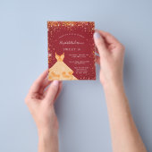 Sweet 16 Red Gold Kleid Einladung Flyer (Gruppe)
